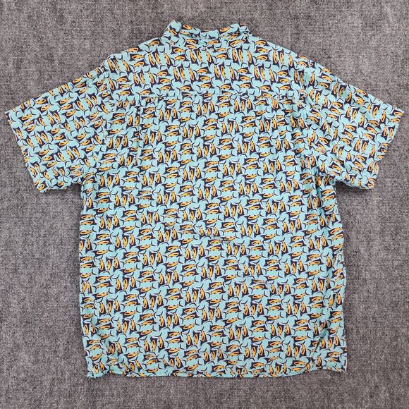 Tommy Bahama Shirt Mens Large Blue Marlin Fish AOP Button Up Hawaiian Tropical - Picture 4 of 15